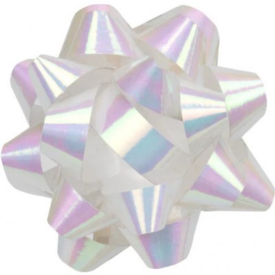 Rozeta dárková GIFT BOW iris bílá střední 8cm – Zboží Mobilmania