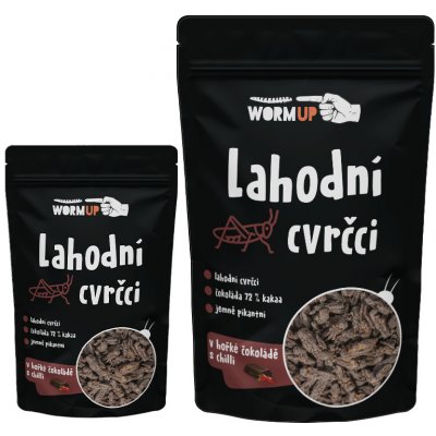 WormUP Lahodní cvrčci v hořké čokoládě s chilli 80 g – Hledejceny.cz