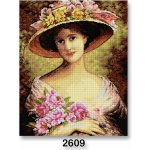 Předloha vyšívací 40 x 50 cm 2609 dáma v klobouku – Hledejceny.cz