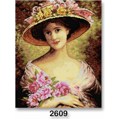 Předloha vyšívací 40 x 50 cm 2609 dáma v klobouku – Hledejceny.cz