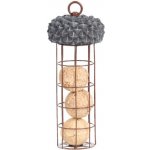 Esschert Design Závěsný kovový zásobník na lojové koule Žalud 10 x 28 cm – Zboží Mobilmania