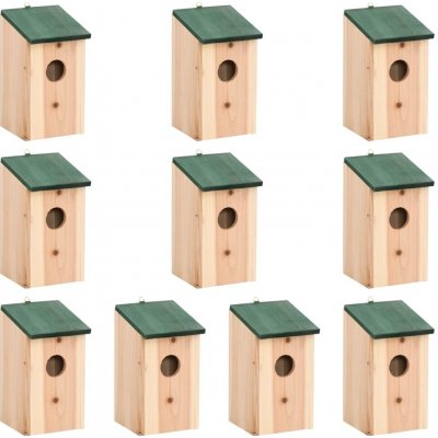 Zahrada-XL Ptačí budky 12 x 12 x 22 cm masivní jedlové dřevo 10 ks