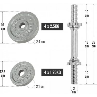 Gorilla Sports sada činek, litina, 20 kg – Zboží Mobilmania