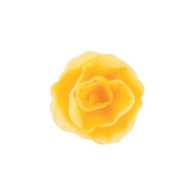Dekorace oplatková - Růže malá 30 mm, žlutá, 35 ks