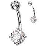 Šperky4U piercing do pupíku s kulatým kamenem TB003-C – Zboží Dáma