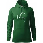 Kůň a já silueta mikina dámská Cape s kapucí Lahvově zelená – Hledejceny.cz