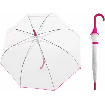 Doppler Nizza Transparent dámský holový vystřelovací deštník růžový
