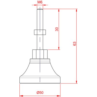 Strojní nožička se závitem a kloubem, více variant M6 – Sleviste.cz