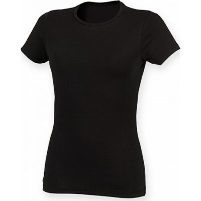 Skin Fit Women Dámské mírně prodloužené strečové triko Černá