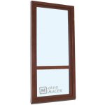 Kömmerling balkonové dveře 70 AD s příčkou pravé ořech/ořech 80 x 200 cm s klikou+ PVC rám – Hledejceny.cz