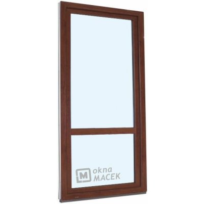 Kömmerling balkonové dveře 70 AD s příčkou pravé ořech/ořech 80 x 200 cm s klikou+ PVC rám – Hledejceny.cz