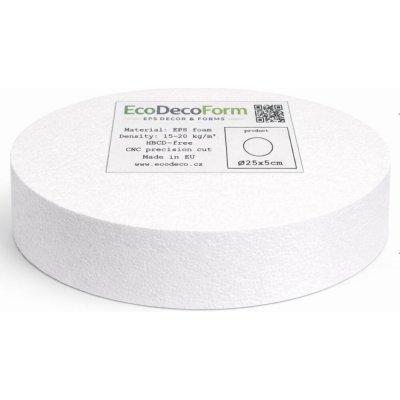 1Mcz kulatý korpus maketa na dort z polystyrenu 25x5cm bílá 1ks 45877 – Hledejceny.cz