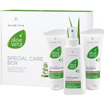 LR health & beauty Aloe Vera Aloe Vera Gelový koncentrát 100 ml + Aloe Vera Ošetřující krém s propolisem 100 ml + Aloe Vera Sprej první pomoci 150 ml dárková sada