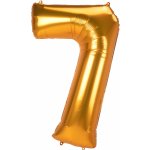 Balónek číslo 7 velké zlaté 134 cm x 83 cm