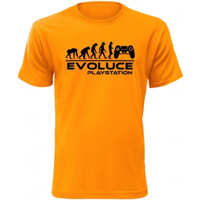 Pánské tričko Evoluce Playstation Oranžová