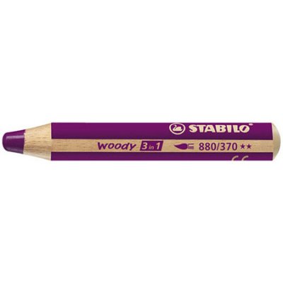 Stabilo Pastelka STABILO woody 3 v 1 barvička vodovka voskovka světle fialová 447315 – Hledejceny.cz