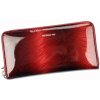 Peněženka Patrizia Piu Dámská lesklá celozipová kožená peněženka FF 119 tmavěčervená