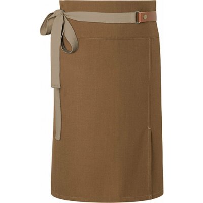 Karlowsky Barmanská zástěra s koženým vázáním a kontrastním páskem skořicová Pantone 2321C 110x65cm KY055 – Hledejceny.cz