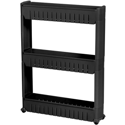 DOCHTMANN Regál do koupelny – úzký černý, plast, 54 × 72 × 12 cm – Zboží Dáma