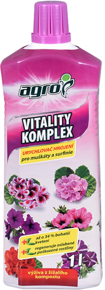 NohelGarden Výživa AGRO VITALITY KOMPLEX na muškáty a surfinie 1 l