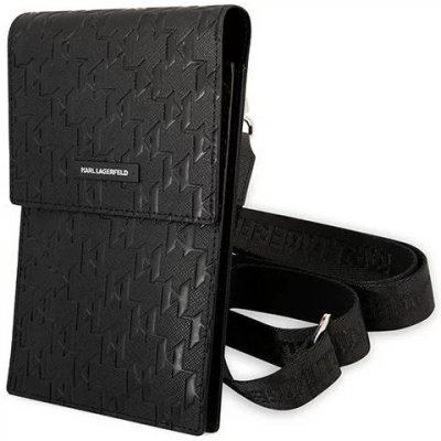 Pouzdro Karl Lagerfeld Saffiano Monogram Wallet Phone Bag černé – Zboží Živě