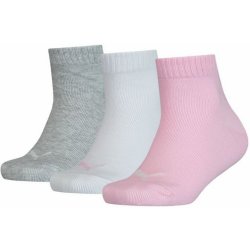 PUMA Kids Ponožky Quarter 3-Pack Pink/Grey