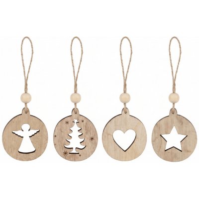 Textilomanie Vánoční ozdoba RUSTIC JOY dřevěná 7,5 cm - různé vzory – Hledejceny.cz