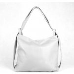 Vera Pelle kabelka a batoh v 1 velká kožená kabelka na rameno a batoh 12 světlešedá – Sleviste.cz