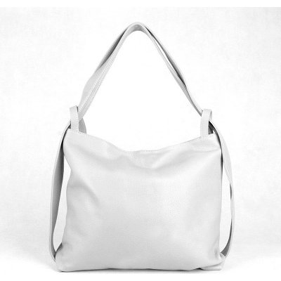 Vera Pelle kabelka a batoh v 1 velká kožená kabelka na rameno a batoh 12 světlešedá – Sleviste.cz