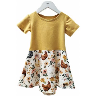 Tommy's design dětské šaty slepičky s vintage žlutou – Hledejceny.cz