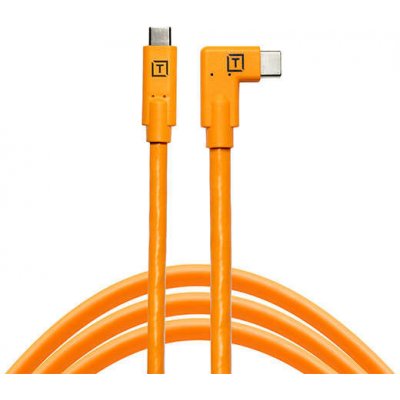 Tether Tools CUC15RT-ORG USB-C na USB-C, (zahnutý konektor), 4,6m, oranžový – Zboží Mobilmania