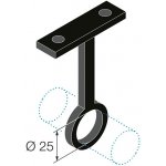 Walteco Držák šatní tyče s vrchním uchycením průměr 25 mm průběžný černý 60005 – Sleviste.cz