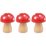 Anděl Přerov Muchomůrka dřevěná, 3 ks, 3 cm – Hledejceny.cz