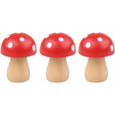 Anděl Přerov Muchomůrka dřevěná, 3 ks, 3 cm – Hledejceny.cz