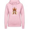 Dámská mikina s potiskem AWDis Hoodie mikina Design Pivní Viking Miminkovská růžová