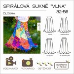 Tištěný střih spirálová sukně „vlna“ dlouhá – Zboží Mobilmania