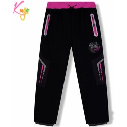 Kugo HK5621 Dívčí softshellové kalhoty zateplené černá / růžový pas