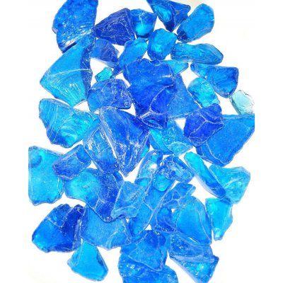 Skleněné kameny štěrk do pryskyřice 10 50 mm akvamarín – Sleviste.cz