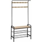 tectake 404534 věšák s botníkem 73,5x36x184cm,industrial světlé dřevo dub sonoma – Sleviste.cz