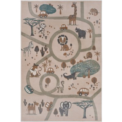 Hanse Home Adventures zvířecí park krémový / hnědý / šedý – Zboží Mobilmania