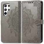 VSECHNONAMOBIL ART Peněženkový Samsung Galaxy S22 Ultra 5G ORNAMENT šedý 37046 – Zboží Živě