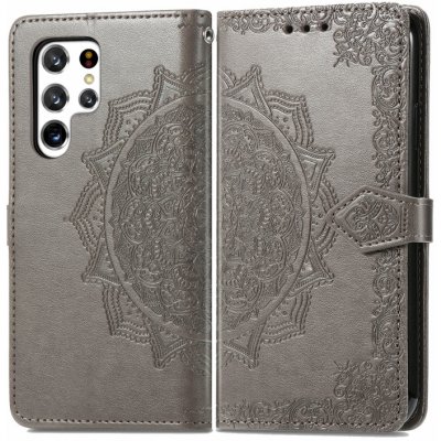 VSECHNONAMOBIL ART Peněženkový Samsung Galaxy S22 Ultra 5G ORNAMENT šedý 37046 – Zboží Živě
