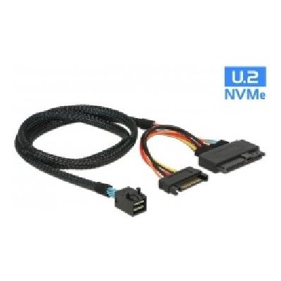 Delock Kabel SFF-8643 samec > U.2 SFF-8639 samec + napájecí konektor SATA 75 cm - 84821 – Zbozi.Blesk.cz