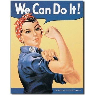 D.E. metal signs Plechová cedule Rosie - we can do it 40 cm x 32 cm – Zbozi.Blesk.cz