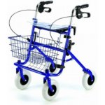 DMA Čtyřkolové chodítko 100 - modré—Skládací rám se sedátkem, nastavitelná výška, brzdy – Zboží Dáma