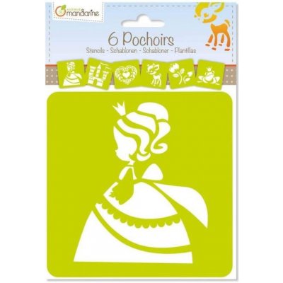 Avenue Mandarine Plastové šablony sada 15x15cm princezna a pohádka 6ks – Hledejceny.cz