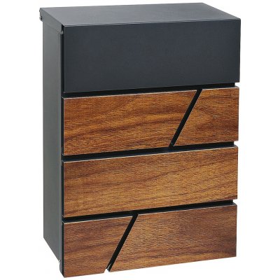 Poštovní schránka RICHTER BK.524.WO.AM (antracit matná s potiskem dřeva), RICHTER antracit matná – Hledejceny.cz