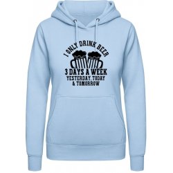 AWDis Hoodie mikina Pivo Piju Včera, dnes a Zítra Nebeská modrá