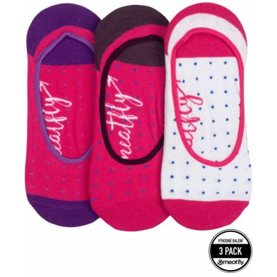 Meatfly ponožky Low Socks Triple Pack Fuchsia Dots Fialová