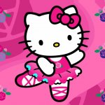 1x Hello Kitty – jako baletka s růžemi – jedlý papír na dort – Hledejceny.cz
